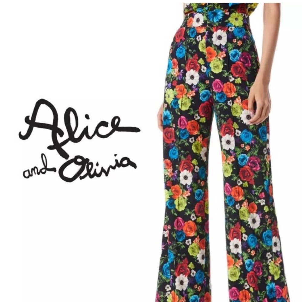 Alice and Olivia Dylon floral print trouser